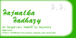 hajnalka hadhazy business card